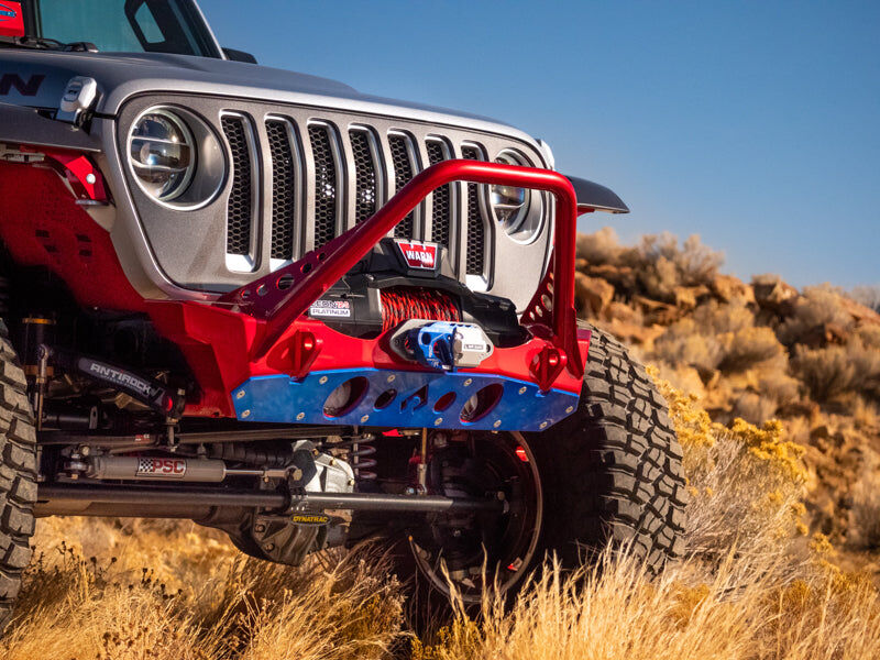 Bare Steel Nighthawk Mid-tube Stinger Front Bumper with Aluminum Skid for JK, JL, and JT - Bare Steel by Artec Industries