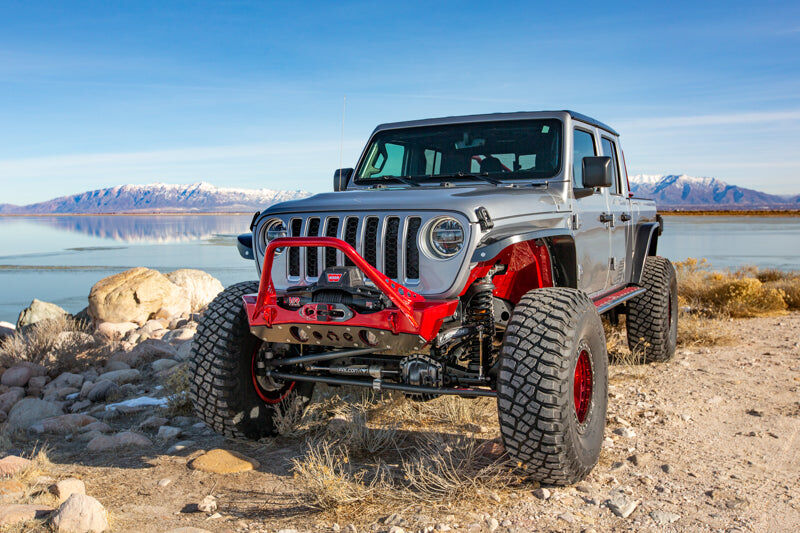 Bare Steel Nighthawk Mid-tube Stinger Front Bumper with Aluminum Skid for JK, JL, and JT - Bare Steel by Artec Industries