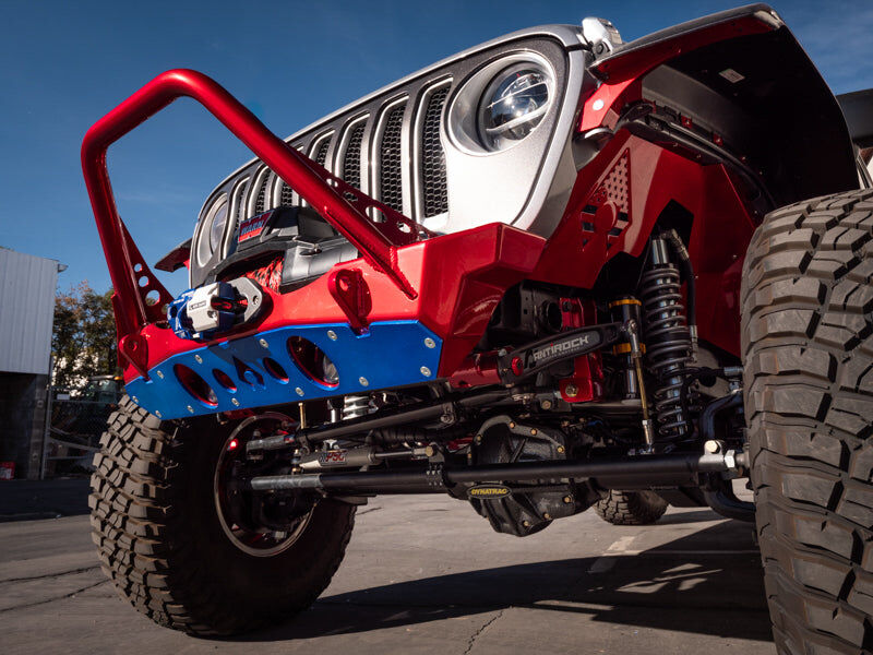 Bare Steel Nighthawk Mid-tube Stinger Front Bumper with Aluminum Skid for JK, JL, and JT - Bare Steel by Artec Industries