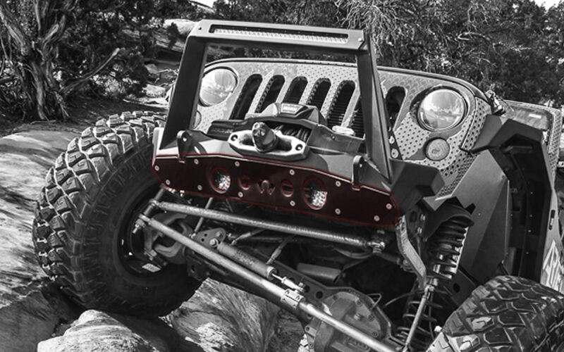 Jeep JK Front Bumper Rock Guard 07-18 Wrangler JK Aluminum by Artec Industries