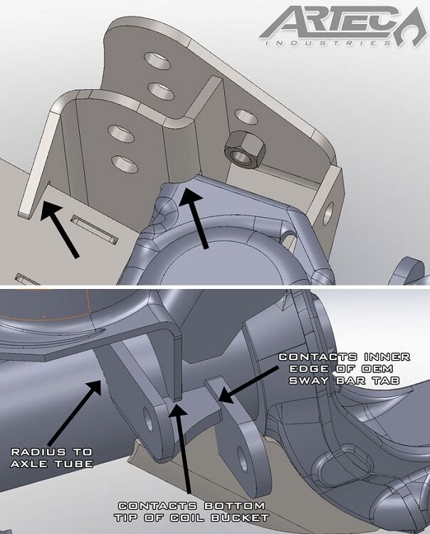 JK Heavy Duty Raised Tracbar Bracket by Artec Industries