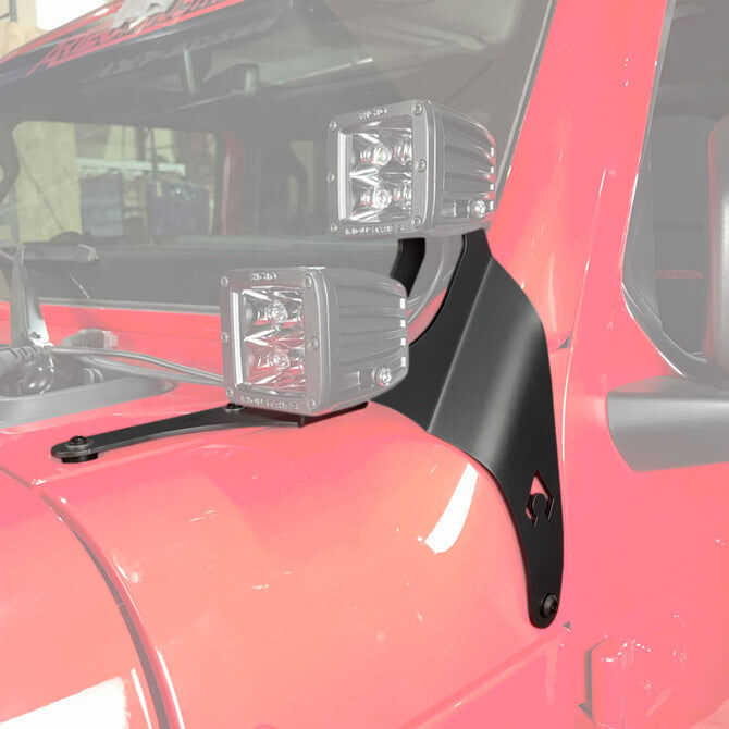 JL A-Pillar Dual LED Cube Light Mount - JL 392 / JT Mojave by Artec Industries