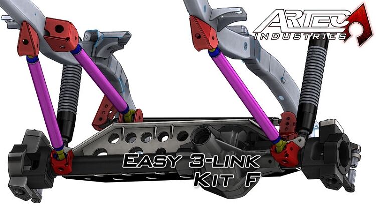 Easy 3 Link Kit F for Artec Trusses Yes Outside Frame Dodge Front Driver Rear Passenger by Artec Industries
