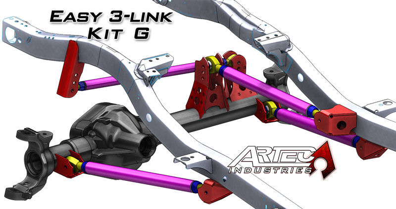 Easy 3 Link Kit G Adjustable Upper link Yes Outside Frame Centered Front Passenger Rear Driver by Artec Industries