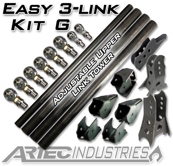 Easy 3 Link Kit G Adjustable Upper link No Tubing Outside Frame Offset Front Passenger Rear Driver by Artec Industries - LK0136