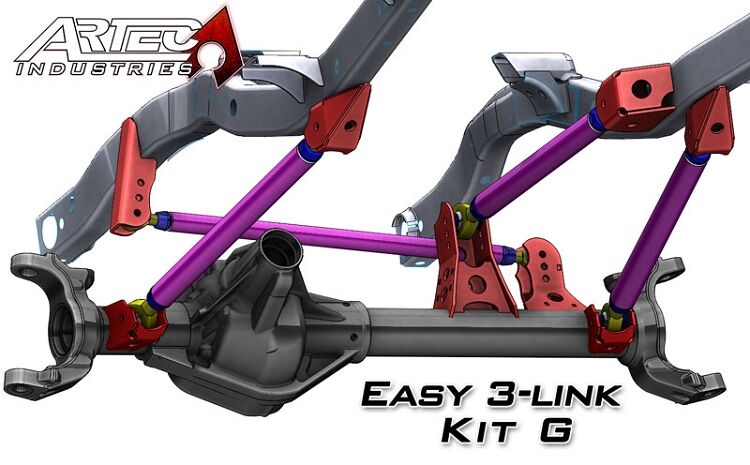 Easy 3 Link Kit G Adjustable Upper link Yes Outside Frame Offset Front Passenger Rear Driver by Artec Industries