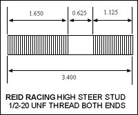 Dana 60 ARP High Steer Stud and Nut Single Kit by Artec Industries