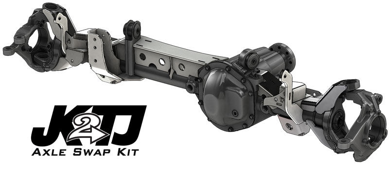 JK2TJ Front Axle Swap Kit Dana 44 Rubicon LCA Brackets W/CAM Slot by Artec Industries
