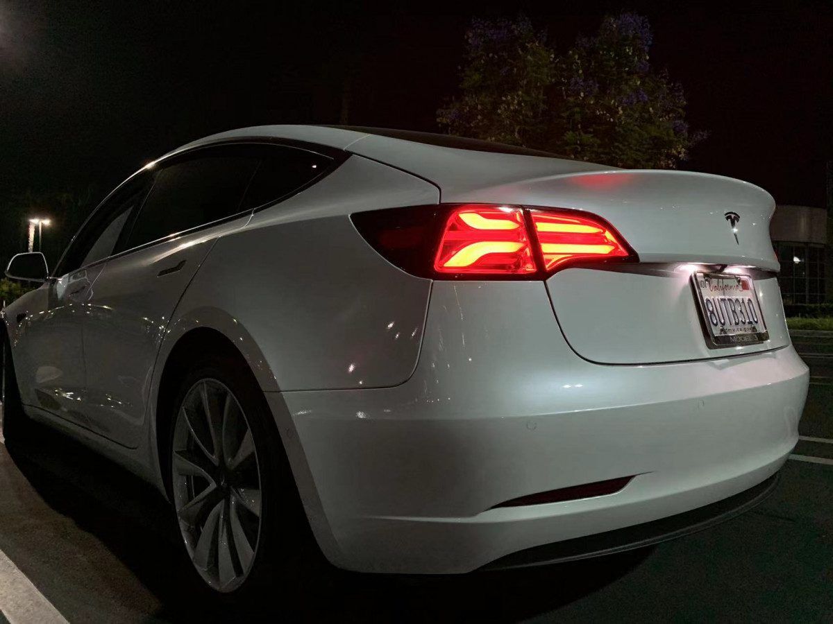 17-22 Tesla Model 3 PRO-Series LED Tail Lights Jet Black by AlphaRex