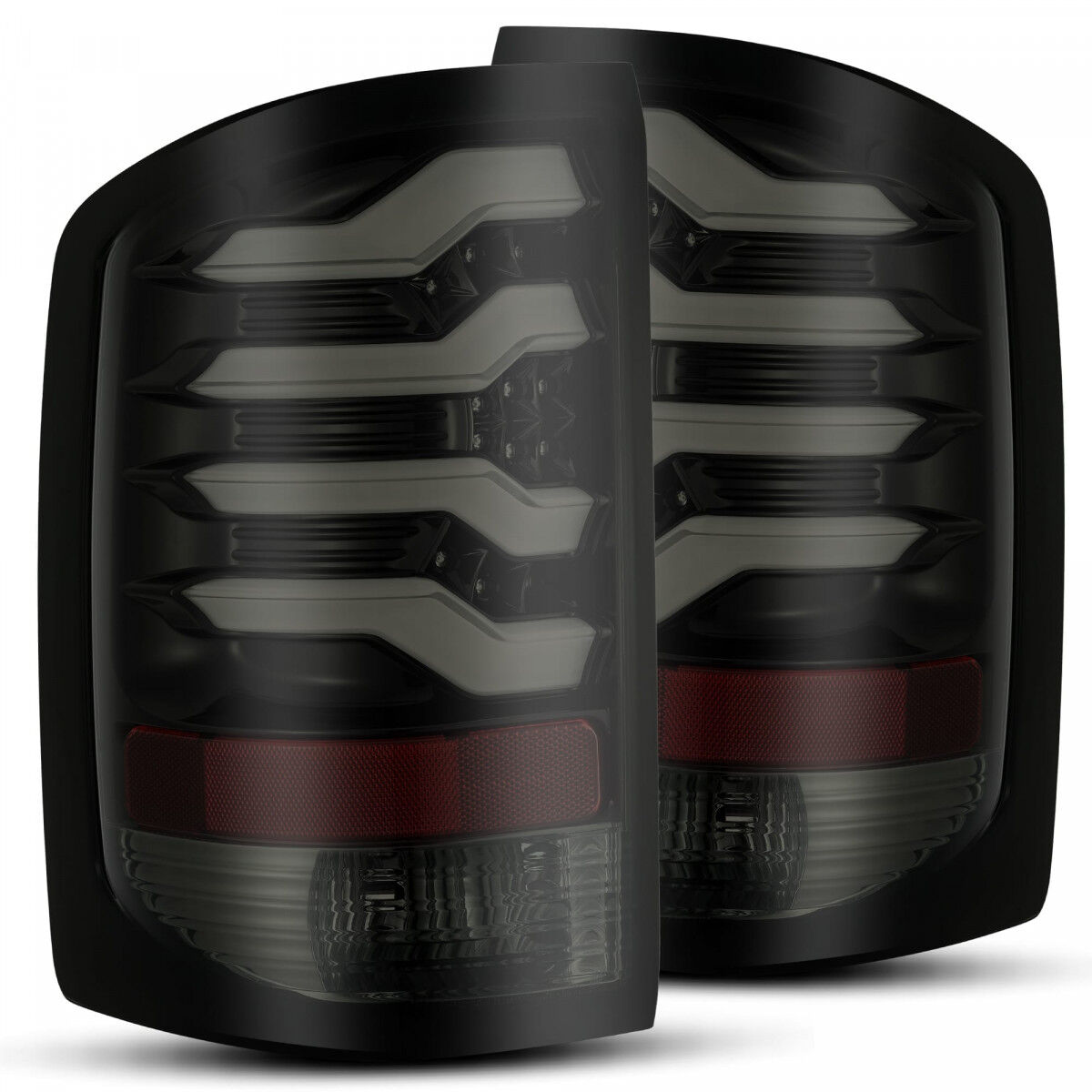 14-18 GMC Sierra 1500/2500HD/3500HD PRO-Series LED Tail Lights Jet Black by AlphaRex - 630010
