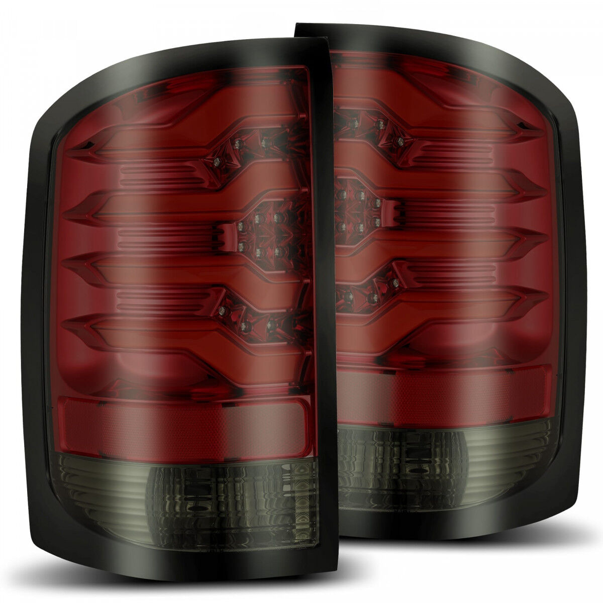 14-18 GMC Sierra 1500/2500HD/3500HD PRO-Series LED Tail Lights Red Smoke by AlphaRex