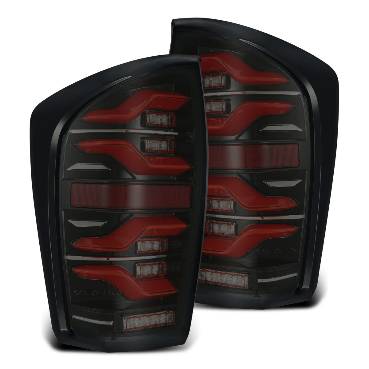 16-23 Toyota Tacoma LUXX-Series LED Tail Lights Black-Red by AlphaRex - 680000