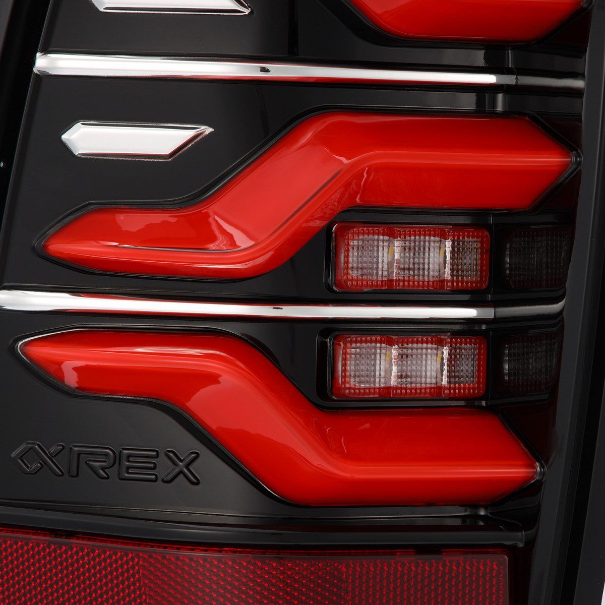 05-15 Toyota Tacoma LUXX-Series LED Tail Lights Black-Red by AlphaRex