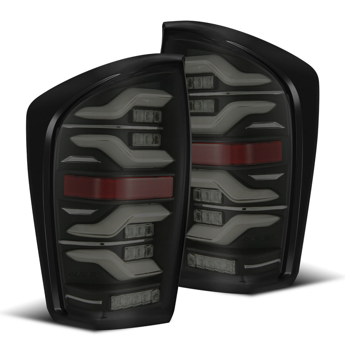 16-23 Toyota Tacoma LUXX-Series LED Tail Lights Black by AlphaRex - 680090