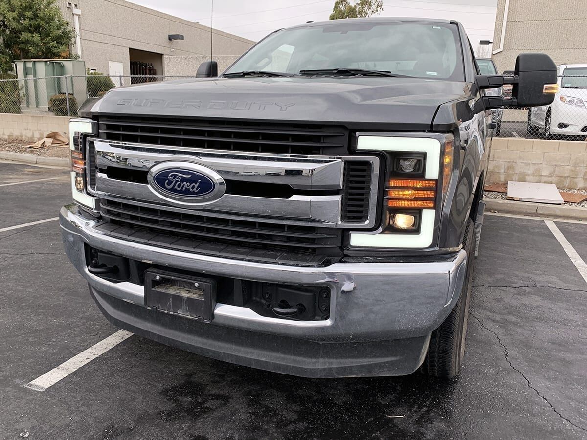 17-19 Ford F-250/F-350 Super Duty PRO-Series Projector Headlights Jet Black by AlphaRex