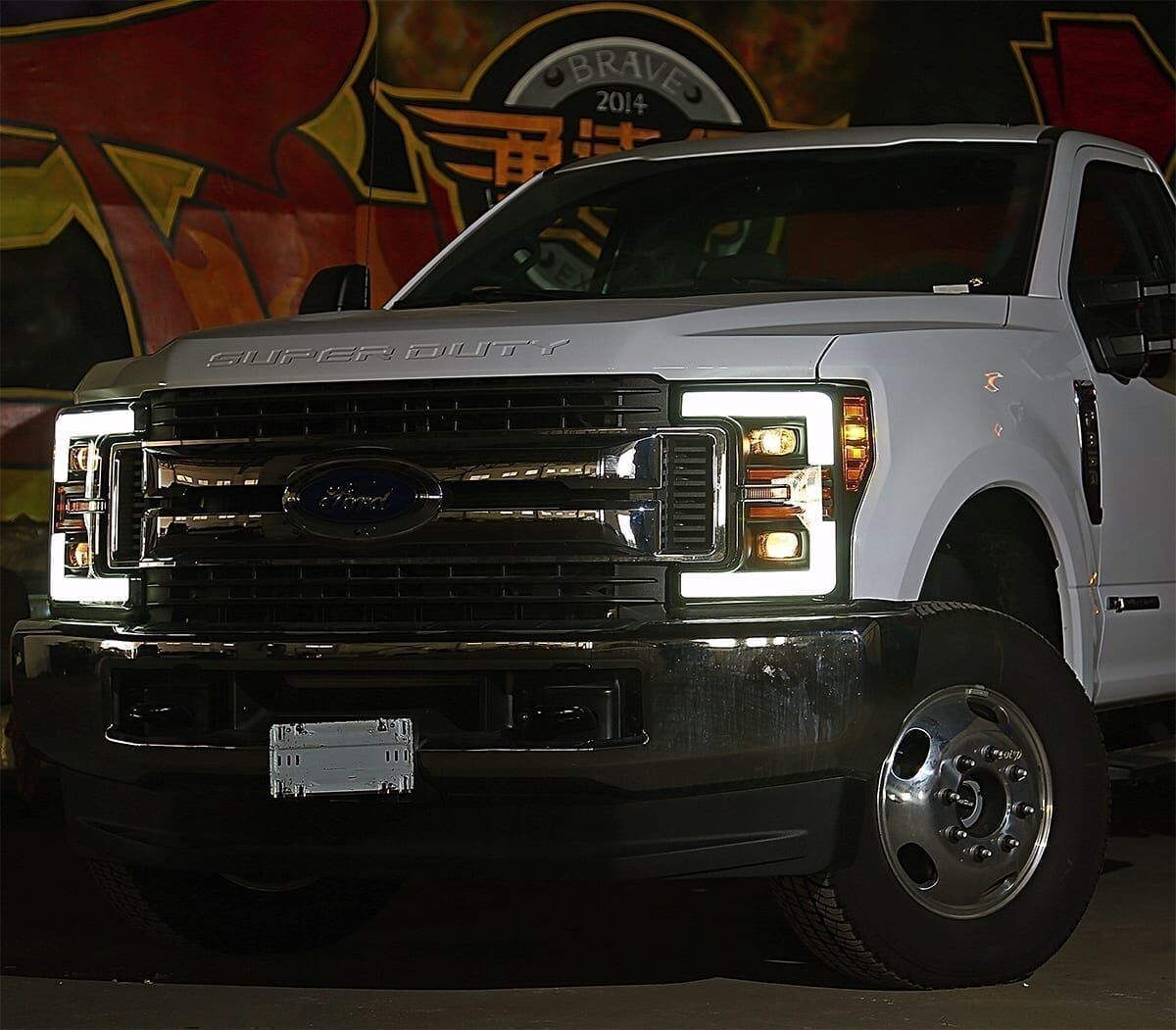 17-19 Ford F-250/F-350 Super Duty PRO-Series Projector Headlights Jet Black by AlphaRex