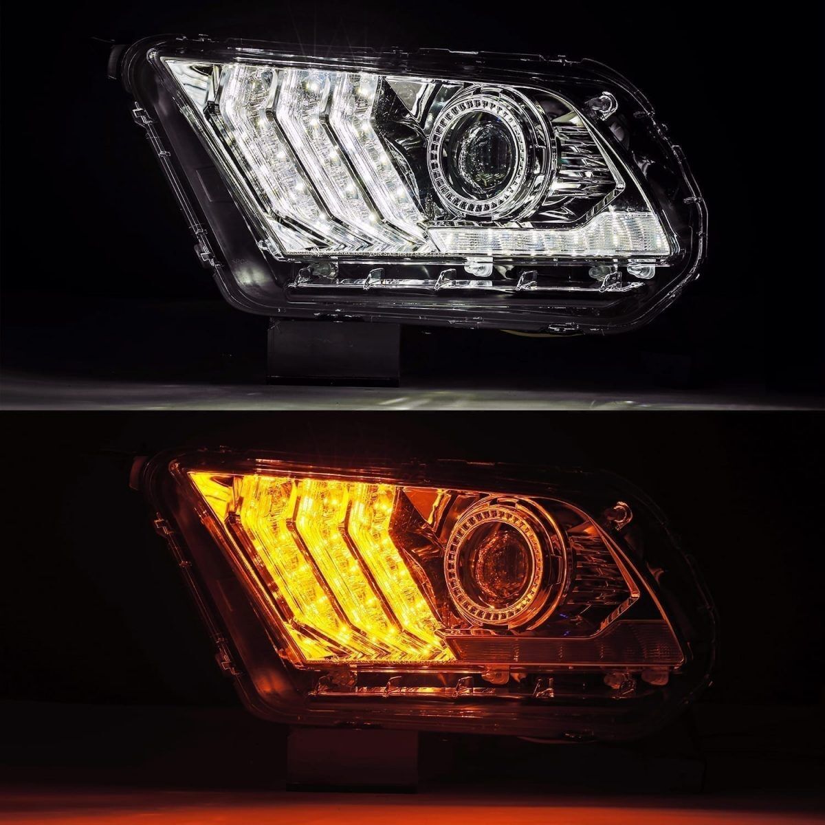 10-12 Ford Mustang PRO-Series Projector Headlights Chrome by AlphaRex