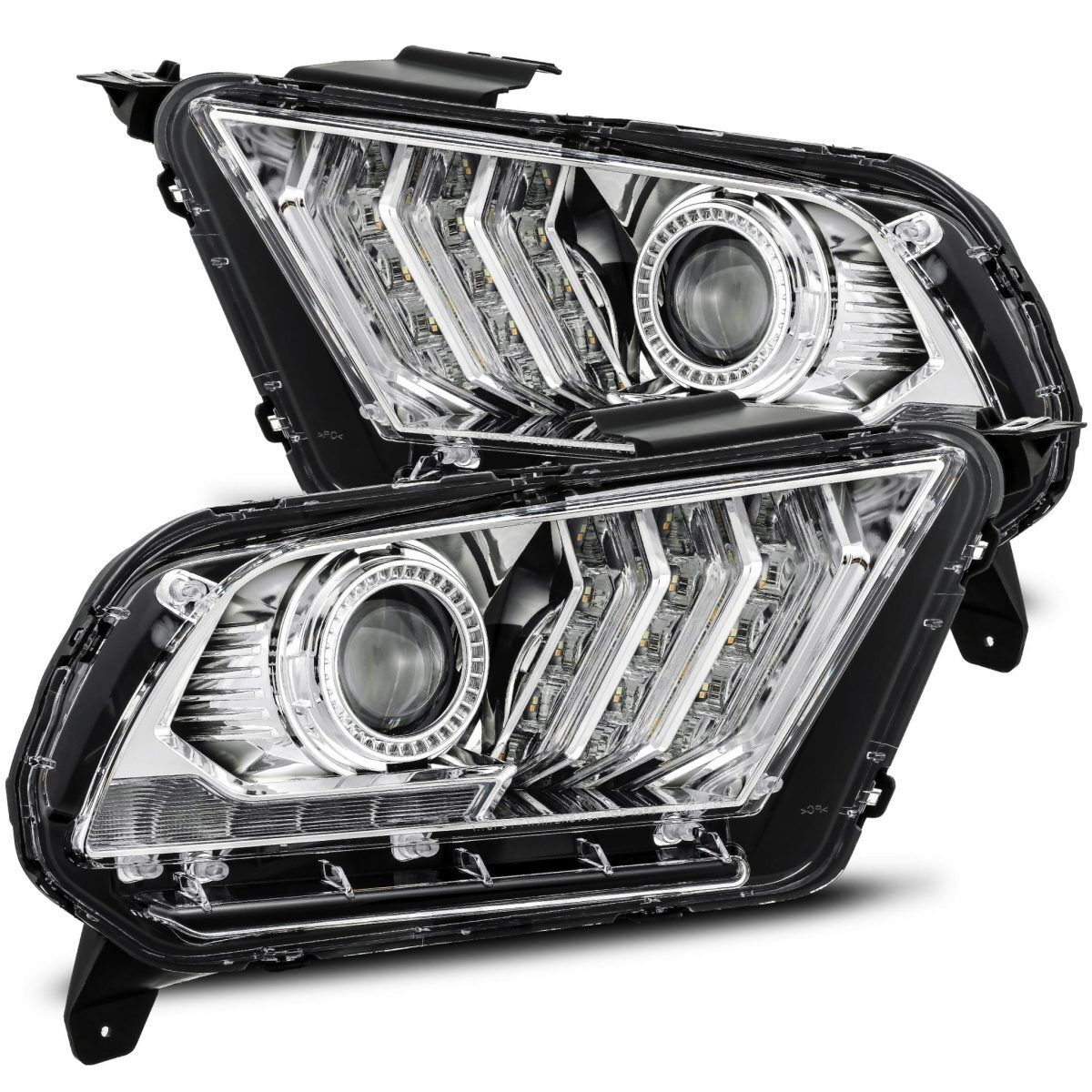 10-12 Ford Mustang PRO-Series Projector Headlights Chrome by AlphaRex - 880111
