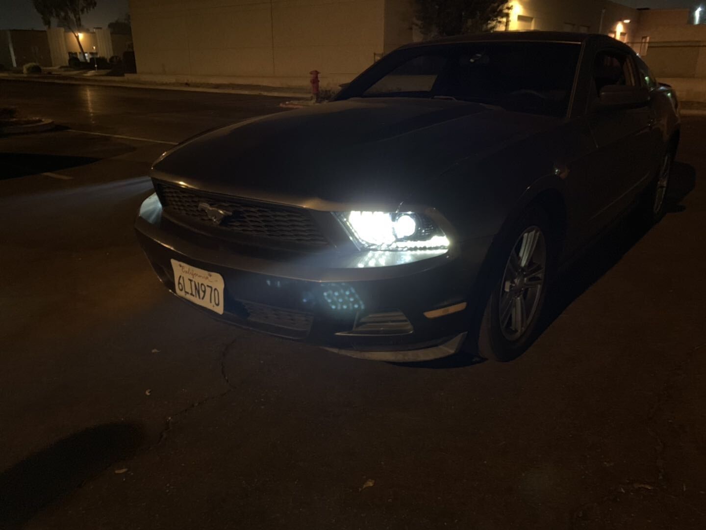 10-12 Ford Mustang LUXX-Series LED Projector Headlights Alpha-Black by AlphaRex
