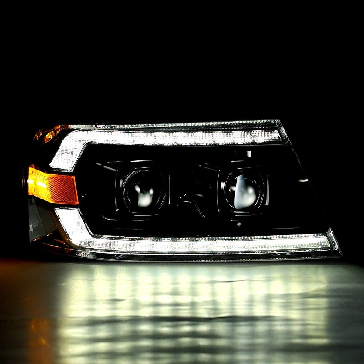 06-08 Lincoln Mark LT LUXX-Series LED Projector Headlights Alpha-Black by AlphaRex