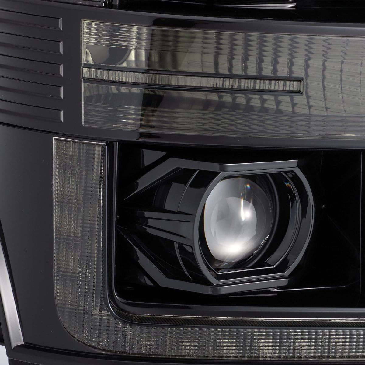11-16 Ford F-250/F-350 Super Duty Luxx-Series LED Projector Headlights Alpha-Black by AlphaRex