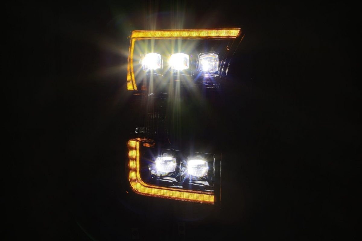 17-20 F-150 Raptor NOVA-Series LED Projector Headlights Black by AlphaRex