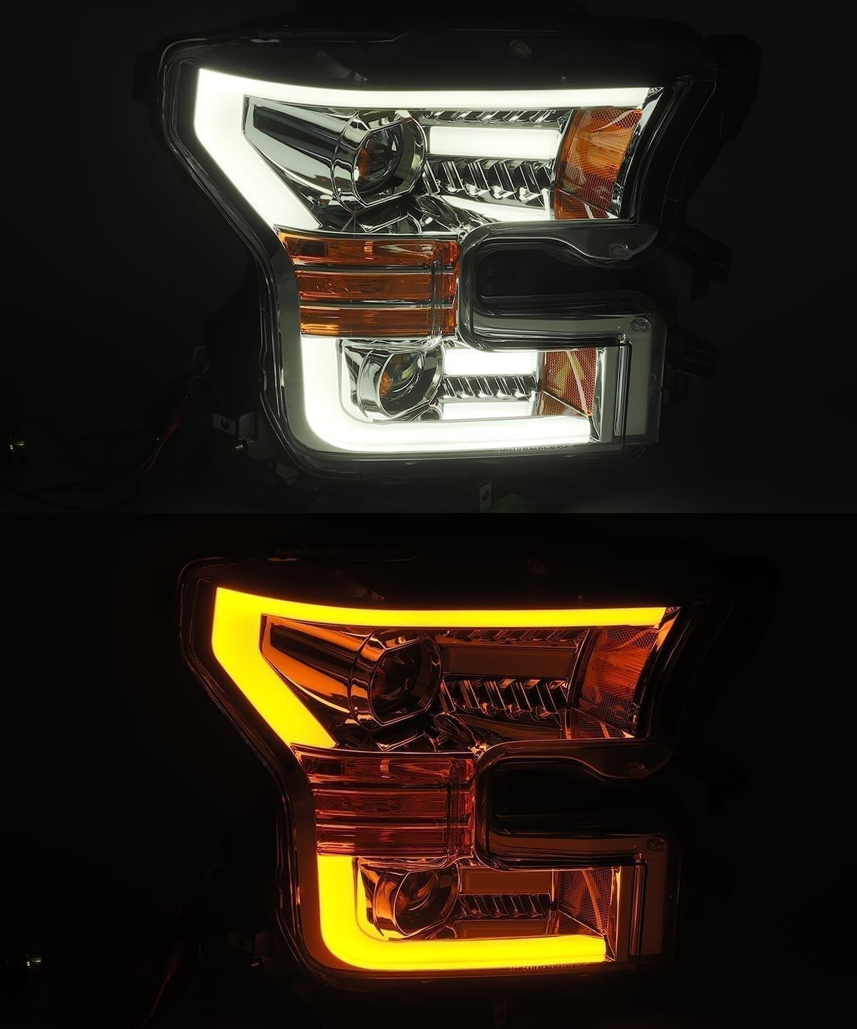 17-20 Ford F-150 Raptor PRO-Series Projector Headlights Chrome by AlphaRex