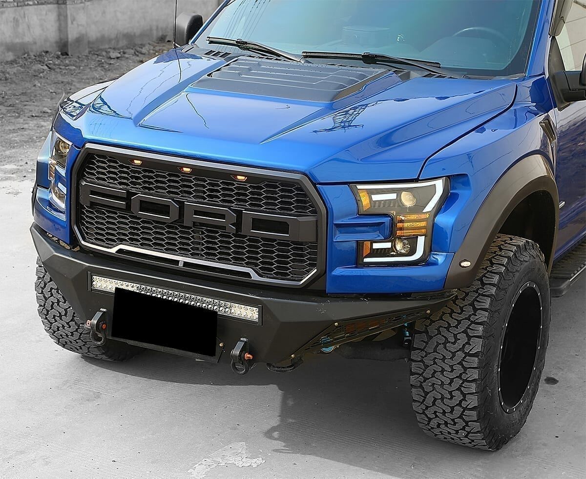 17-20 Ford F-150 Raptor LUXX-Series LED Projector Headlights Jet Black by AlphaRex