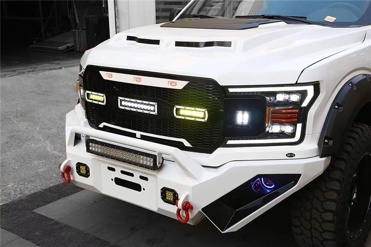 18-20 Ford F-150 NOVA-Series LED Projector Headlights Black by AlphaRex