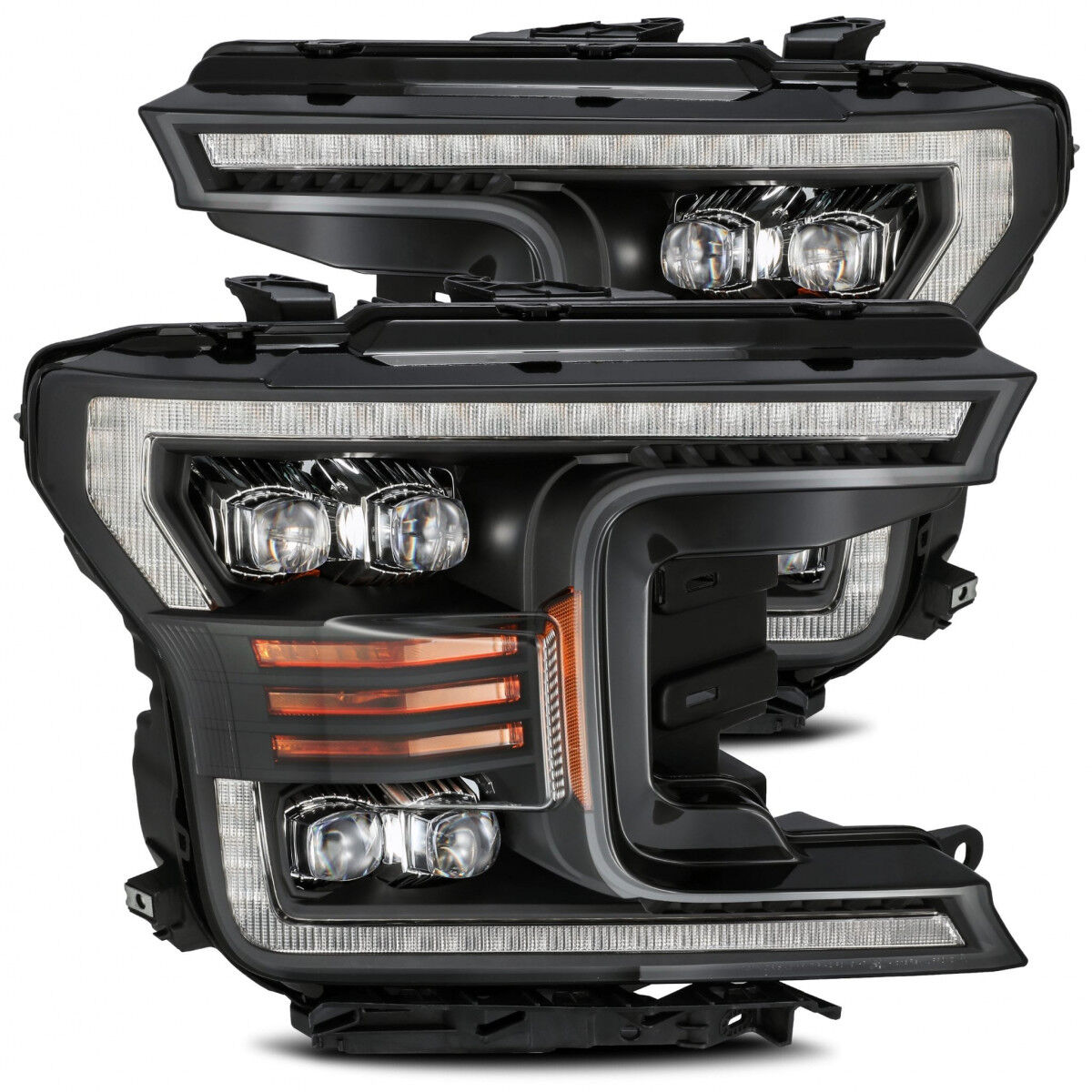 18-20 Ford F-150 NOVA-Series LED Projector Headlights Black by AlphaRex - 880182