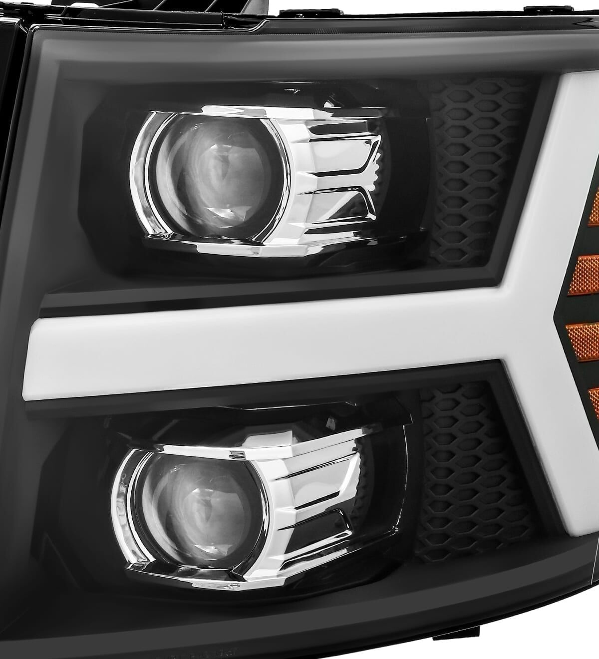 07-13 Chevrolet Silverado PRO-Series Projector Headlights Black by AlphaRex