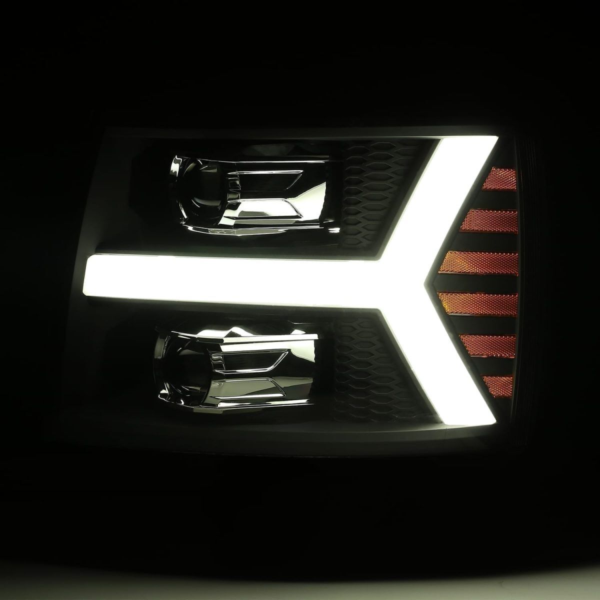 07-13 Chevrolet Silverado PRO-Series Projector Headlights Black by AlphaRex