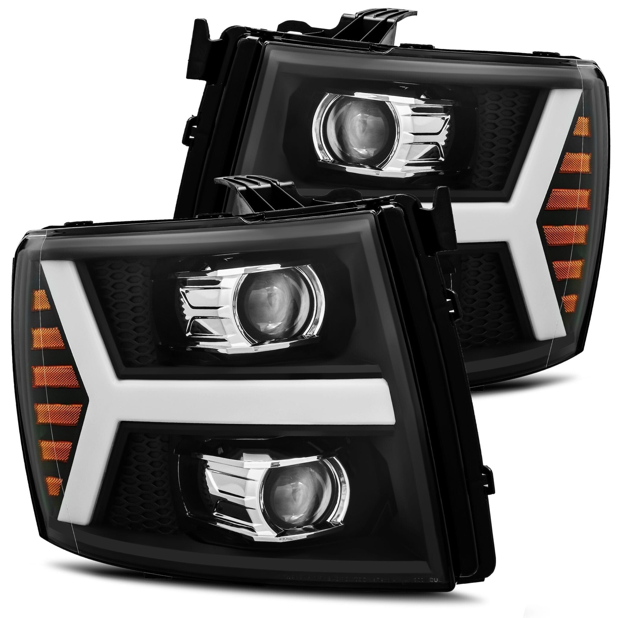 07-13 Chevrolet Silverado PRO-Series Projector Headlights Black by AlphaRex - 880205