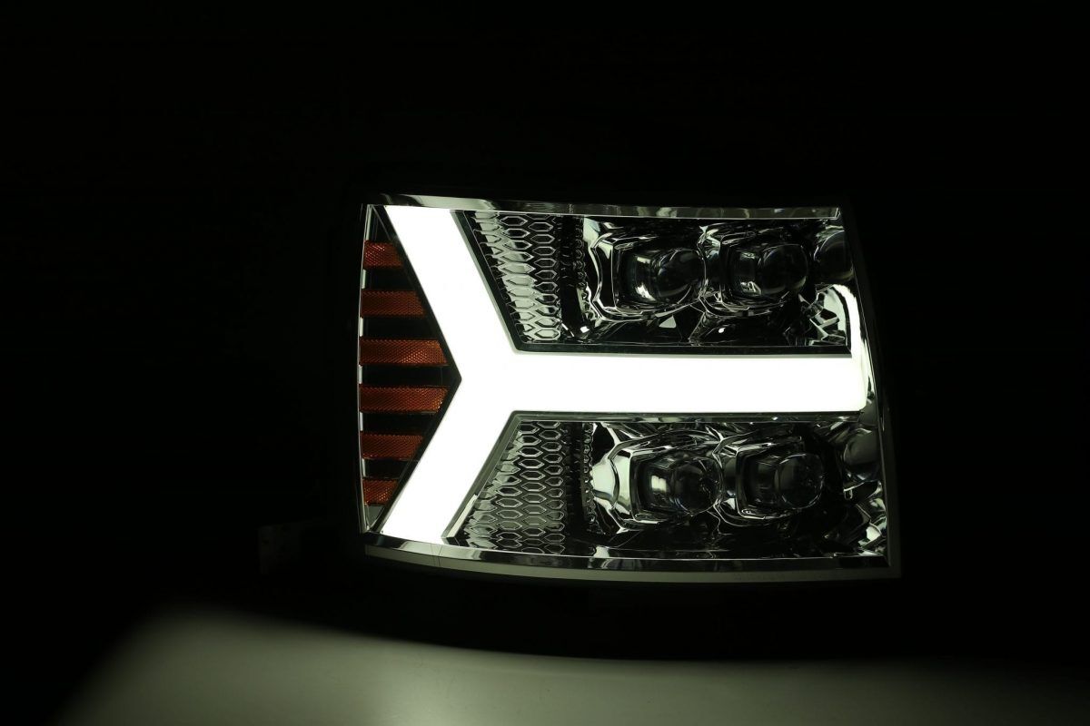 07-13 Chevrolet Silverado NOVA-Series LED Projector Headlights Chrome by AlphaRex