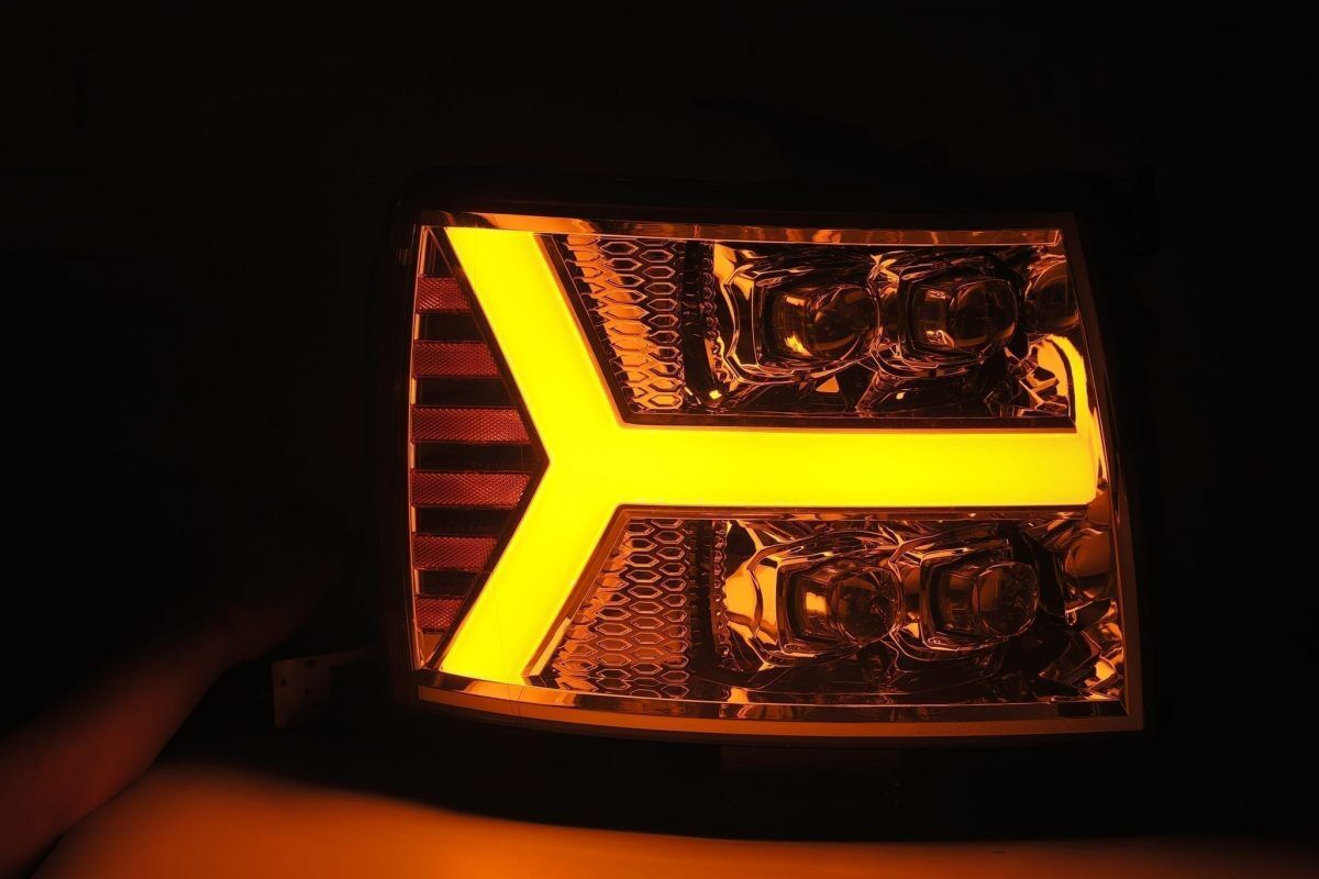 07-13 Chevrolet Silverado NOVA-Series LED Projector Headlights Chrome by AlphaRex