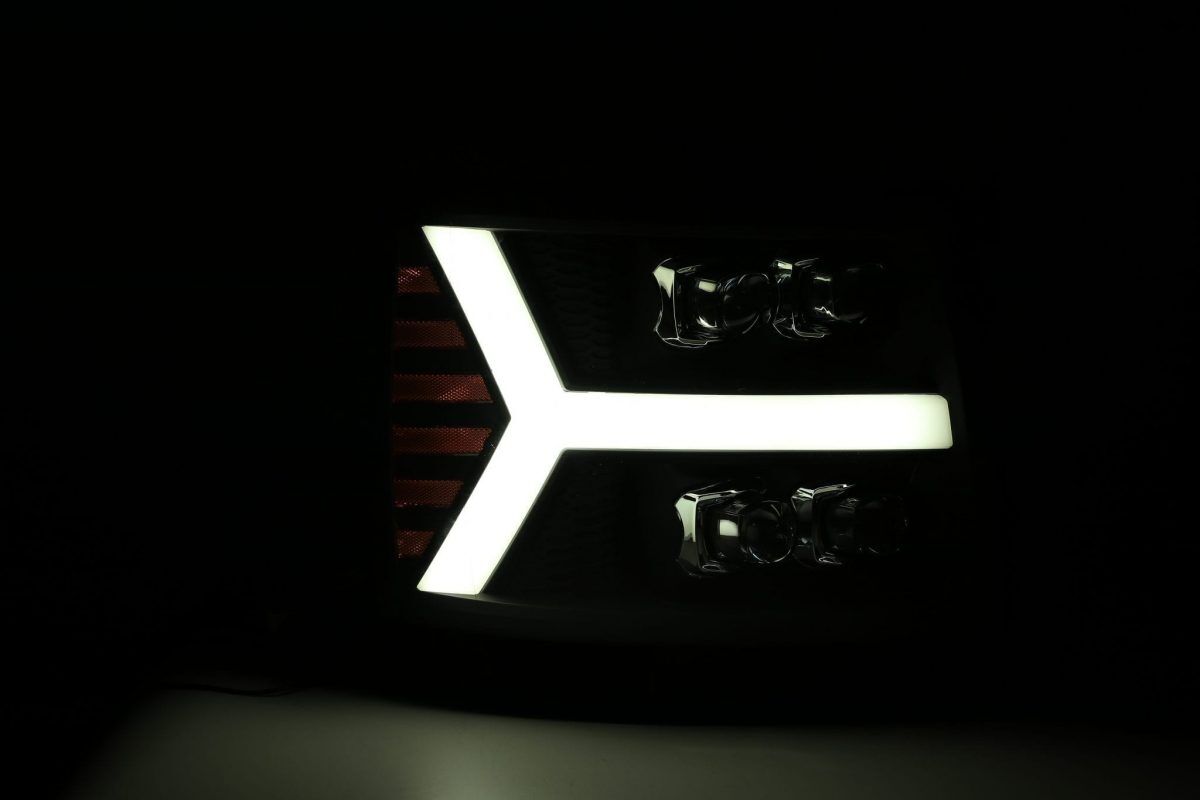 07-13 Chevrolet Silverado NOVA-Series LED Projector Headlights Jet Black by AlphaRex