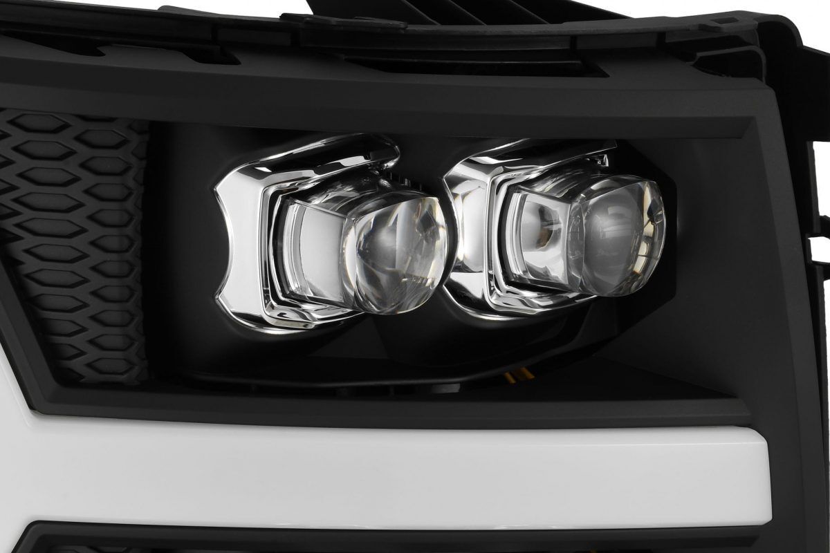 07-13 Chevrolet Silverado NOVA-Series LED Projector Headlights Black by AlphaRex
