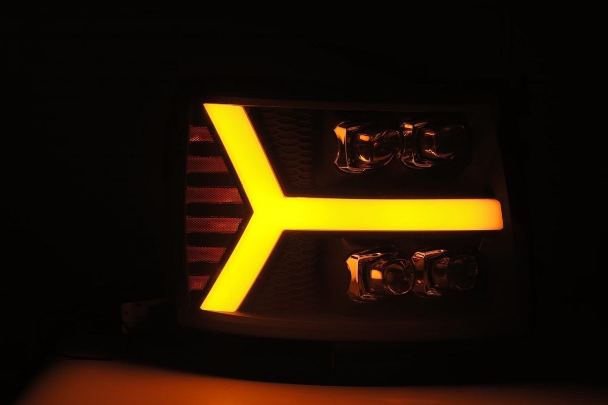 07-13 Chevrolet Silverado NOVA-Series LED Projector Headlights Black by AlphaRex