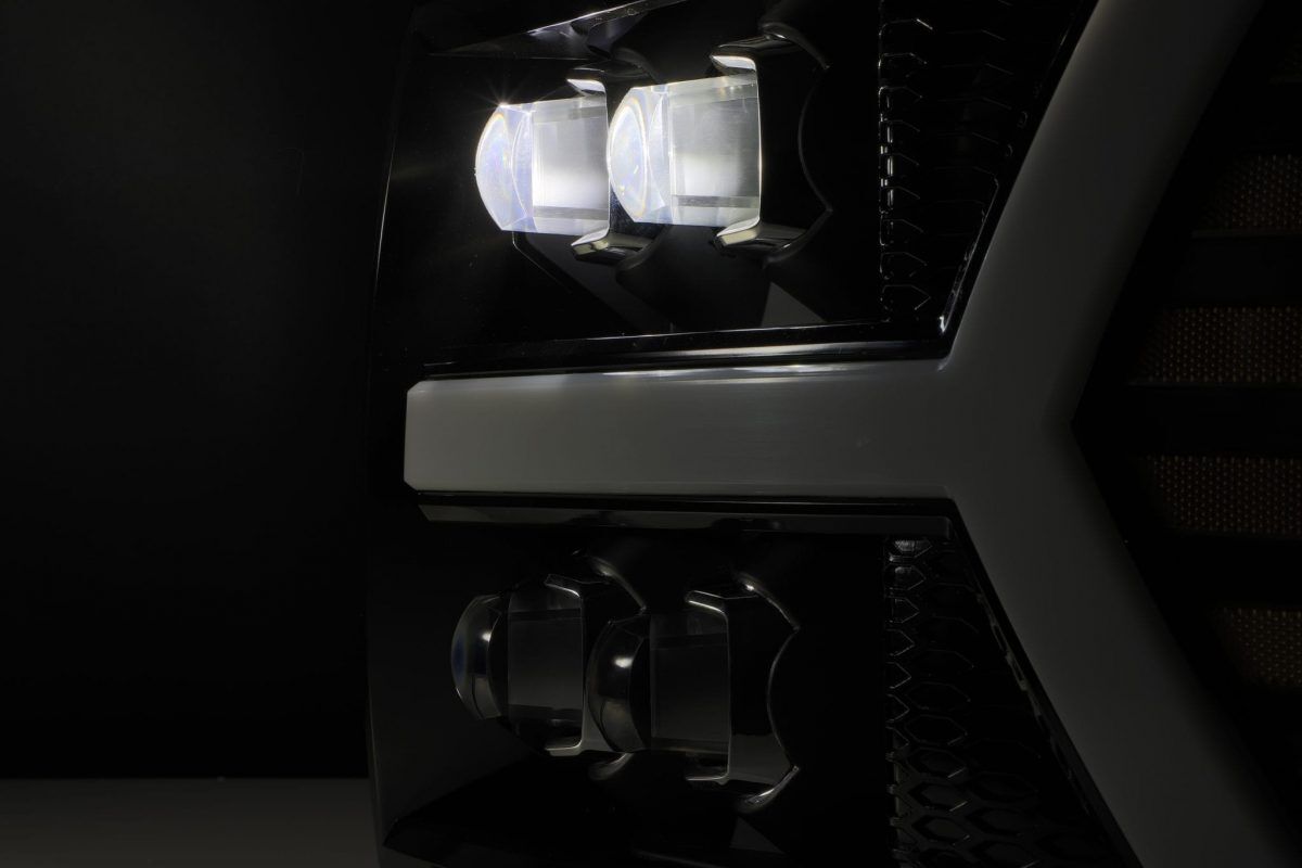 07-13 Chevrolet Silverado NOVA-Series LED Projector Headlights Black by AlphaRex
