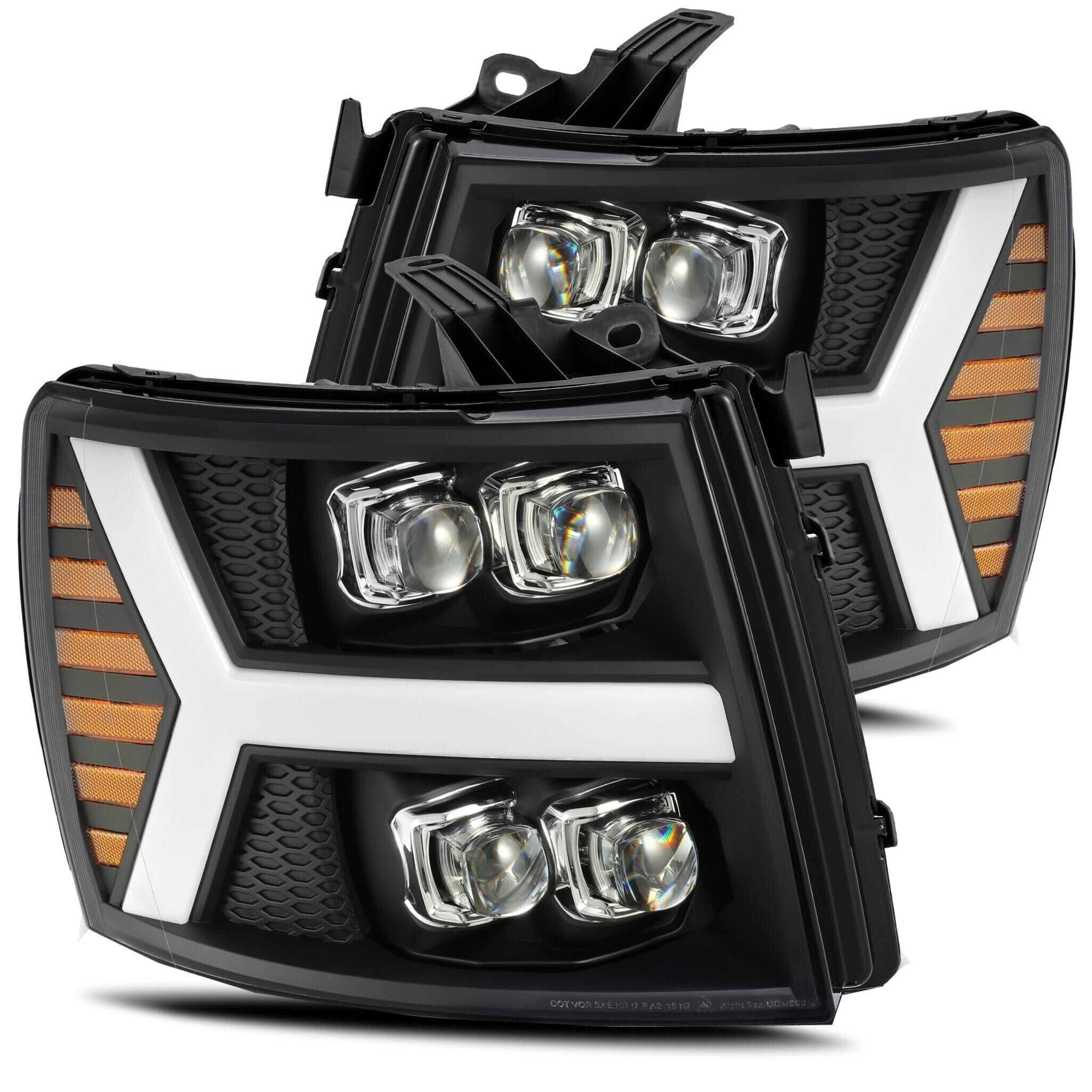07-13 Chevrolet Silverado NOVA-Series LED Projector Headlights Black by AlphaRex - 880209