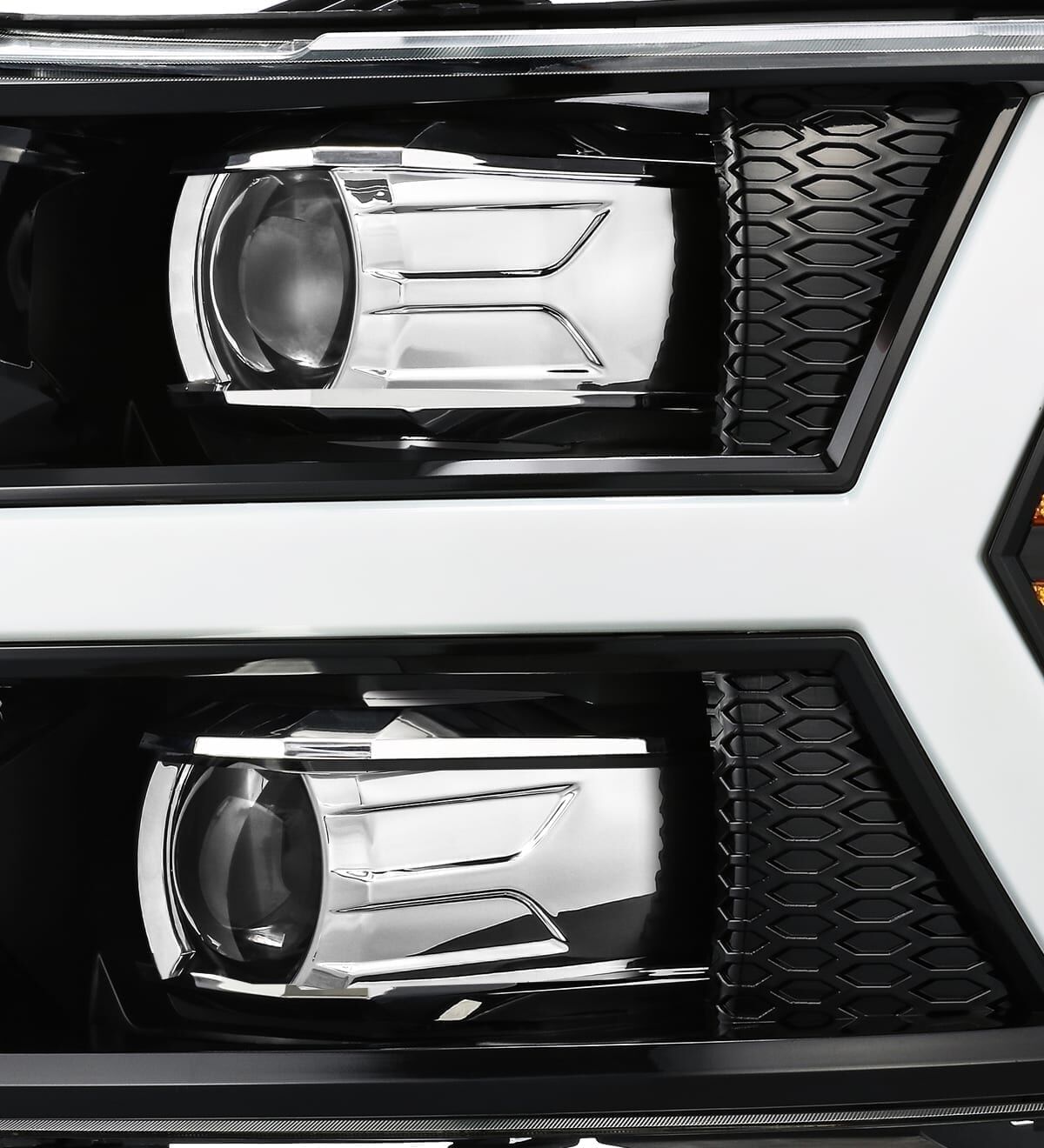 07-13 Chevrolet Silverado LUXX-Series LED Projector Headlights Jet Black by AlphaRex