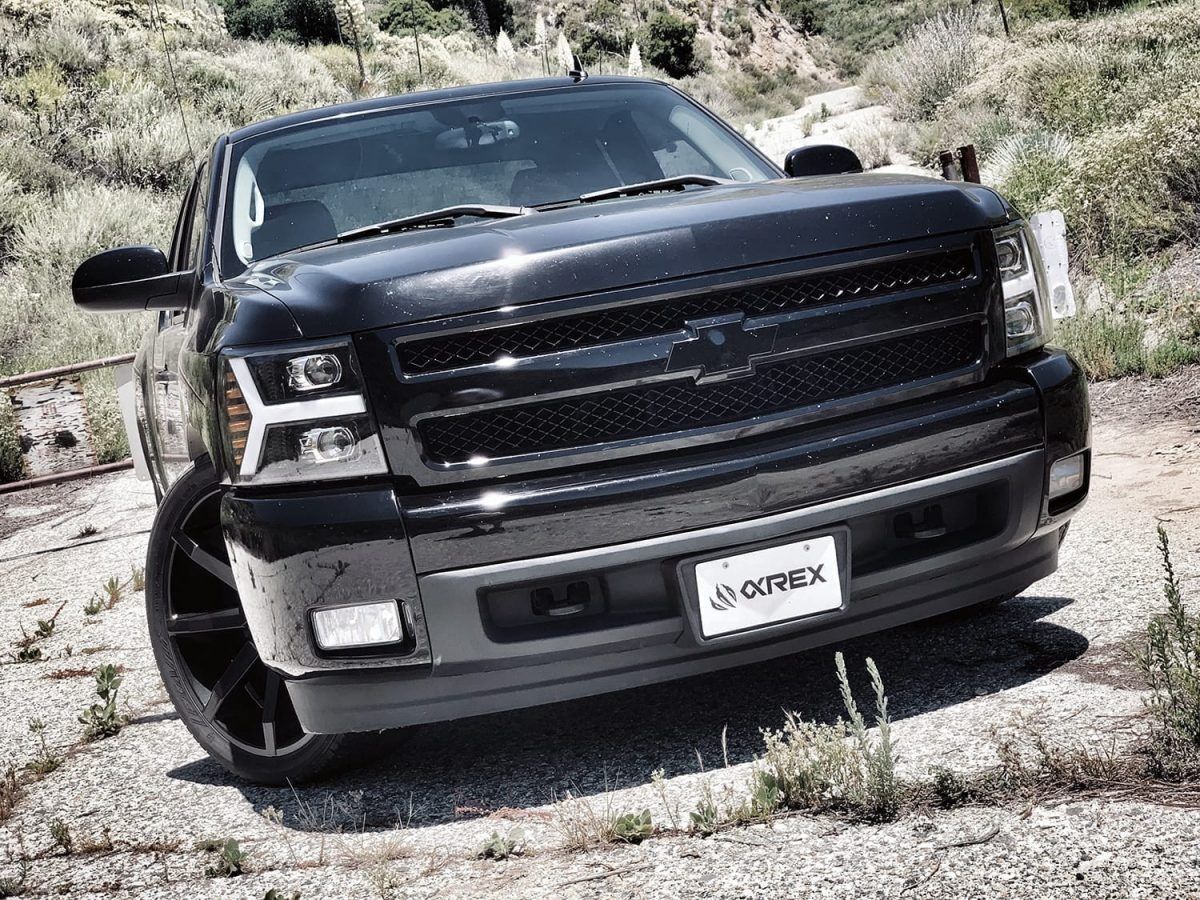 07-13 Chevrolet Silverado LUXX-Series LED Projector Headlights Jet Black by AlphaRex