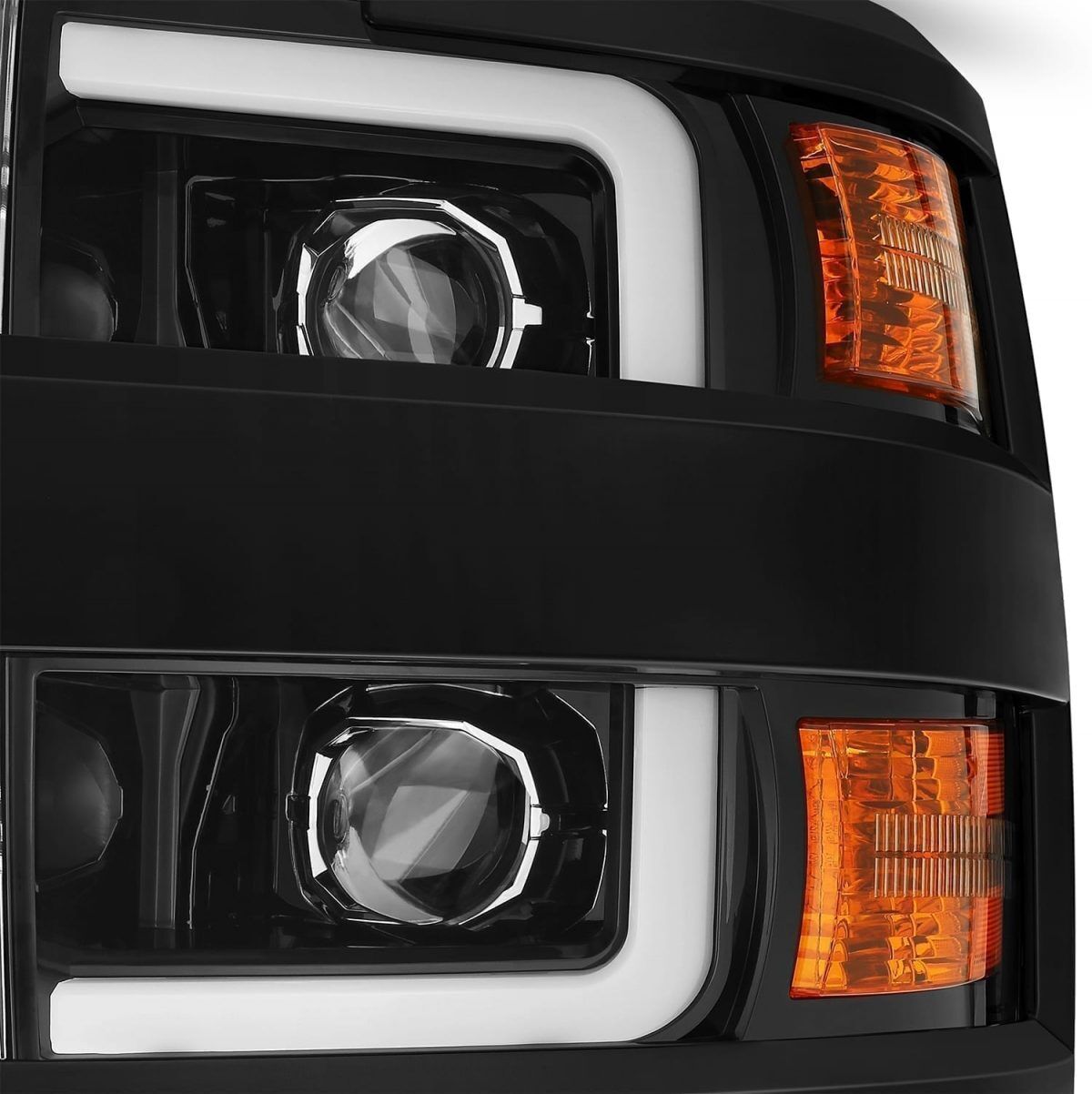 15-19 Chevrolet Silverado 2500HD/3500HD PRO-Series Projector Headlights Jet Black by AlphaRex