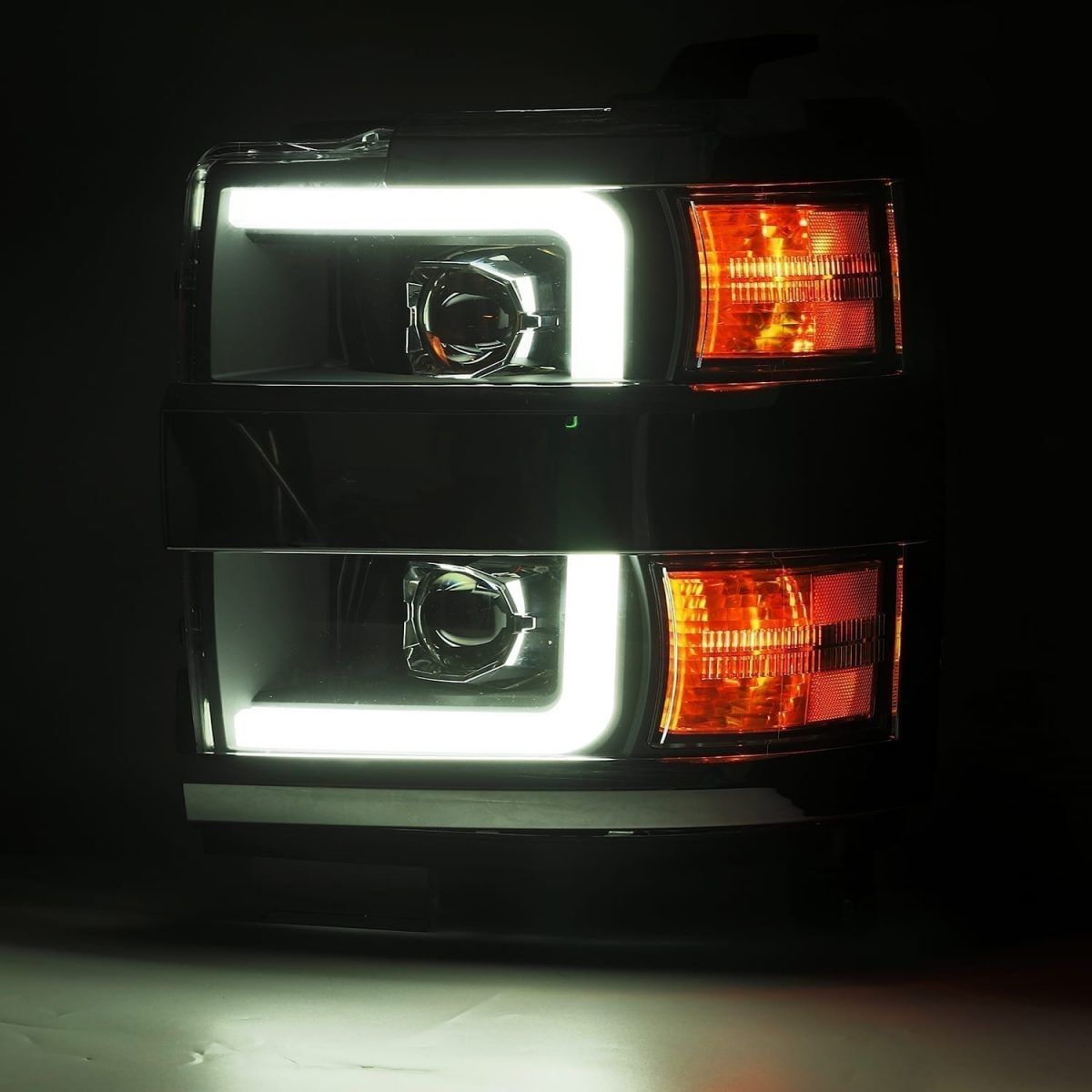 15-19 Chevrolet Silverado 2500HD/3500HD PRO-Series Projector Headlights Jet Black by AlphaRex