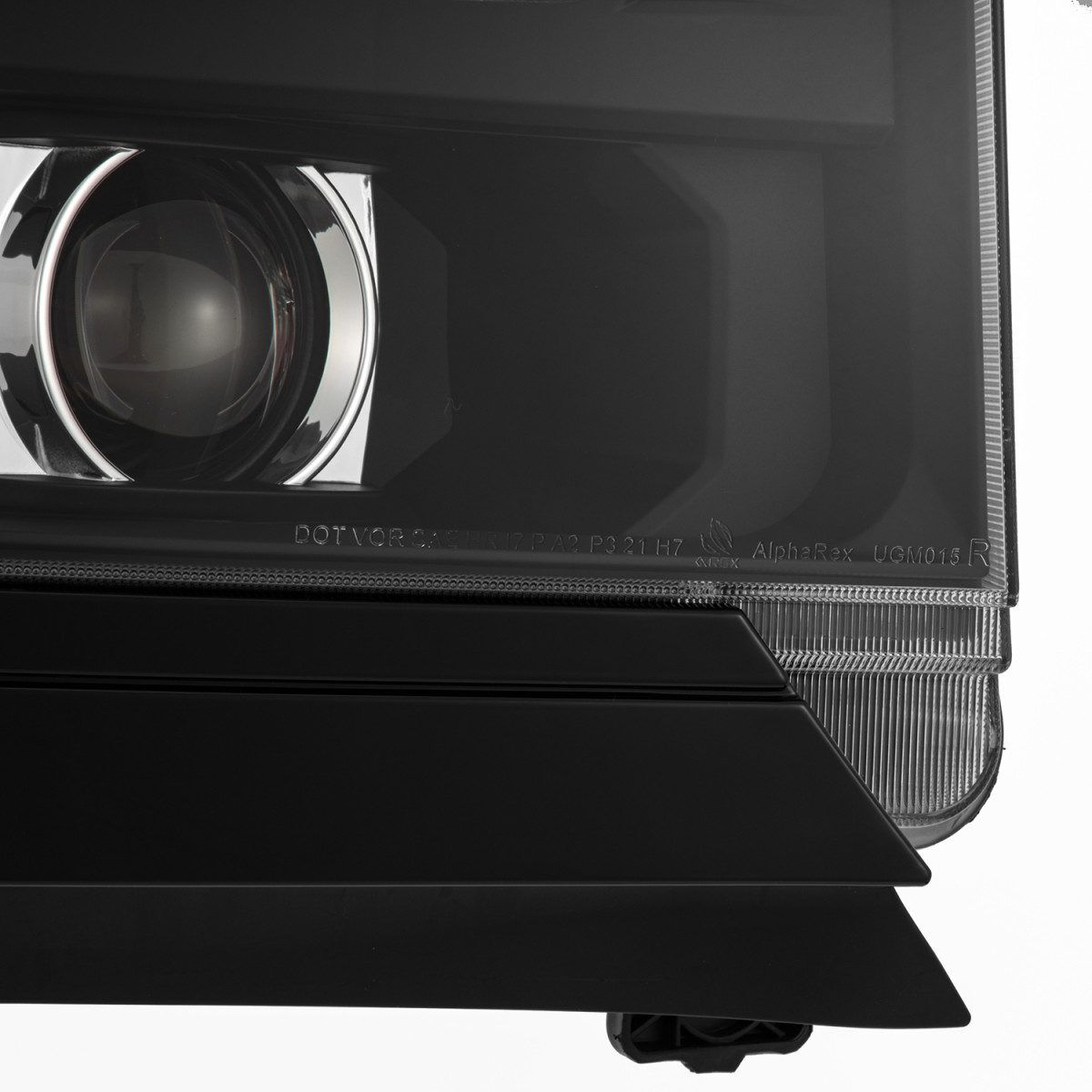 16-18 Chevrolet Silverado 1500 LUXX-Series LED Projector Headlights Black by AlphaRex