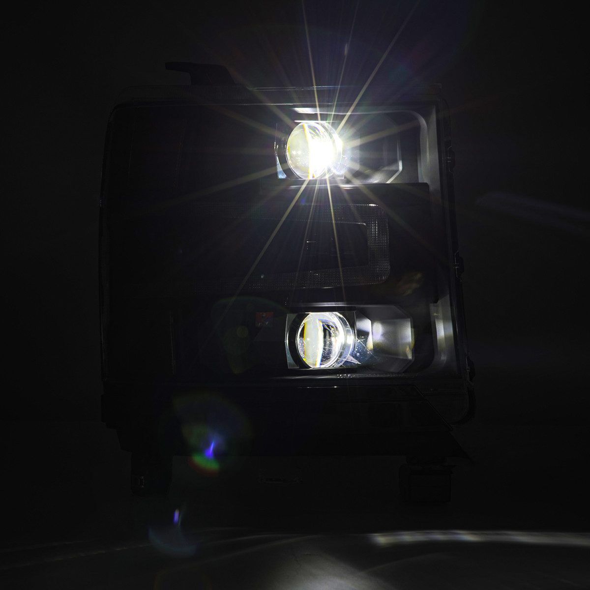 16-18 Chevrolet Silverado 1500 LUXX-Series LED Projector Headlights Black by AlphaRex