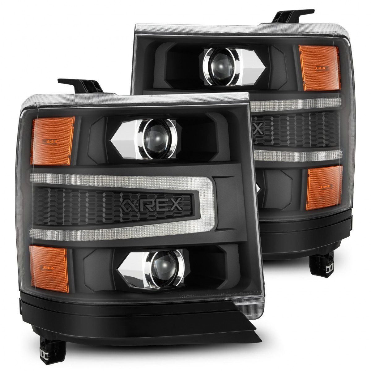 16-18 Chevrolet Silverado 1500 LUXX-Series LED Projector Headlights Black by AlphaRex - 880234