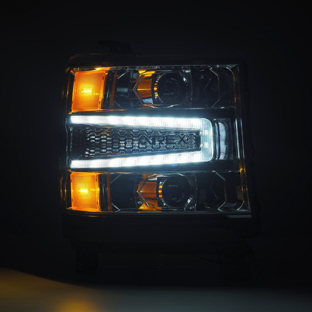 16-18 Chevrolet Silverado 1500 LUXX-Series LED Projector Headlights Chrome by AlphaRex
