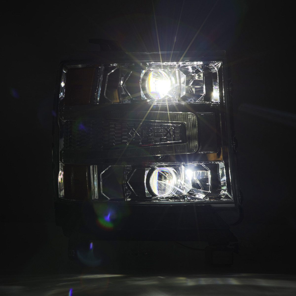 16-18 Chevrolet Silverado 1500 LUXX-Series LED Projector Headlights Chrome by AlphaRex