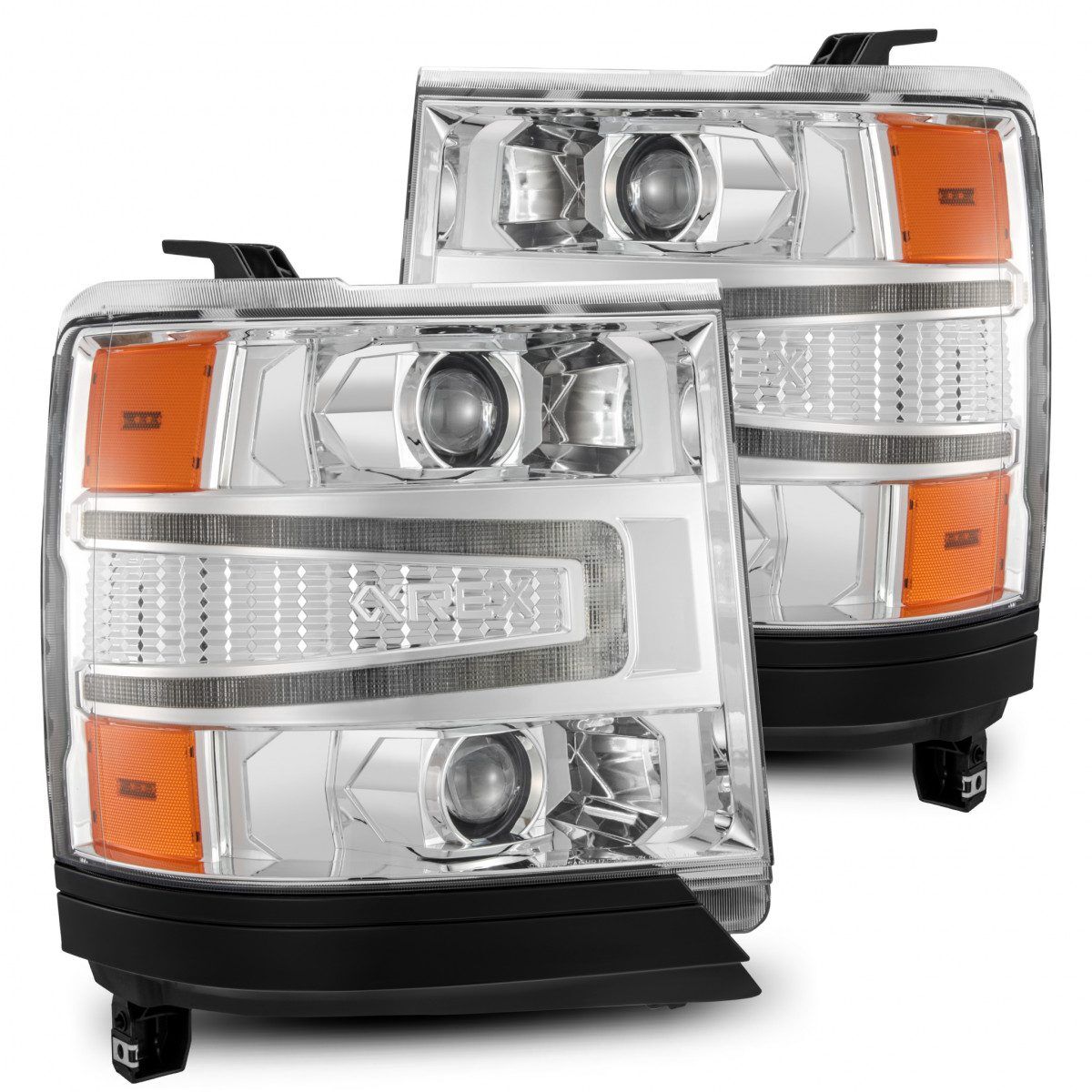 16-18 Chevrolet Silverado 1500 LUXX-Series LED Projector Headlights Chrome by AlphaRex - 880235